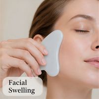 Outil de massage Gua Sha en jade naturel, planche Gua Sha en pierre Bian, grattoir Gua Sha en corne de bœuf, pierre Gua Sha en forme de cœur pour massage facial