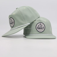 Casquette trucker Richardson 256 à 5 panneaux non structurée en polyester à séchage rapide, casquettes à visière plate brodées vierges, casquettes snapback style « Dad Hat » avec corde