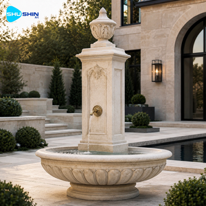 <span class=keywords><strong>Fontaine</strong></span> murale extérieure <span class=keywords><strong>en</strong></span> marbre avec colonne sculptée, bassin et robinet – <span class=keywords><strong>Fontaine</strong></span> d'eau <span class=keywords><strong>en</strong></span> <span class=keywords><strong>pierre</strong></span> <span class=keywords><strong>pour</strong></span> jardin, villa, hôtel, projet paysager - Product Image 3