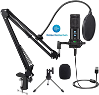 Juego de micrófono condensador USB de grabación cardioide profesional de 192kHz/24 bits, equipo de Podcast de calidad de estudio, escritorio portátil