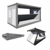 Conteneur pliable de 20 pieds en acier galvanisé, structure moderne et mobile, pour bureau, hôtel ou camping