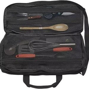 Bolsa enrollable para cuchillos de chef, muestra gratuita, personalizada, resistente, de poliéster y EVA marrón. - Product Image 1
