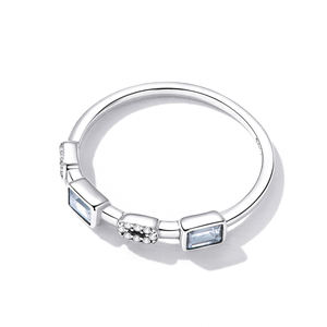 Fabrik 925 Sterling Silber Quadrat Zirkonia Ring für Frauen Fine Jewelry Fashion Geometric <span class=keywords><strong>Promise</strong></span> Fashion Ring BSR256 - Product Image 3