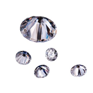 Sieraden van topkwaliteit, lab-gecreëerde kleur D <span class=keywords><strong>E</strong></span> F, briljant geslepen witte losse ronde moissanite met kleurspel/vuur, door een derde partij gecertificeerd - Product Image 1