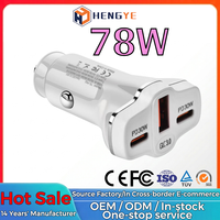 Chargeur de voiture électrique universel 3 ports double type-C et USB-A 30W PD 18W QC charge rapide écologique