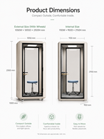 Cabine de travail insonorisée silencieuse pour 1 personne, cabine téléphonique mobile, boîte de réunion acoustique pour espace de travail ouvert et domicile
