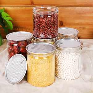 Gran oferta, tarros de almacenamiento de plástico PET transparente, tapas de tornillo, macetas recargables de 250ml/500ml, bálsamo de maquillaje, Dulces, galletas, almacenamiento de dulces para alimentos - Product Image 4