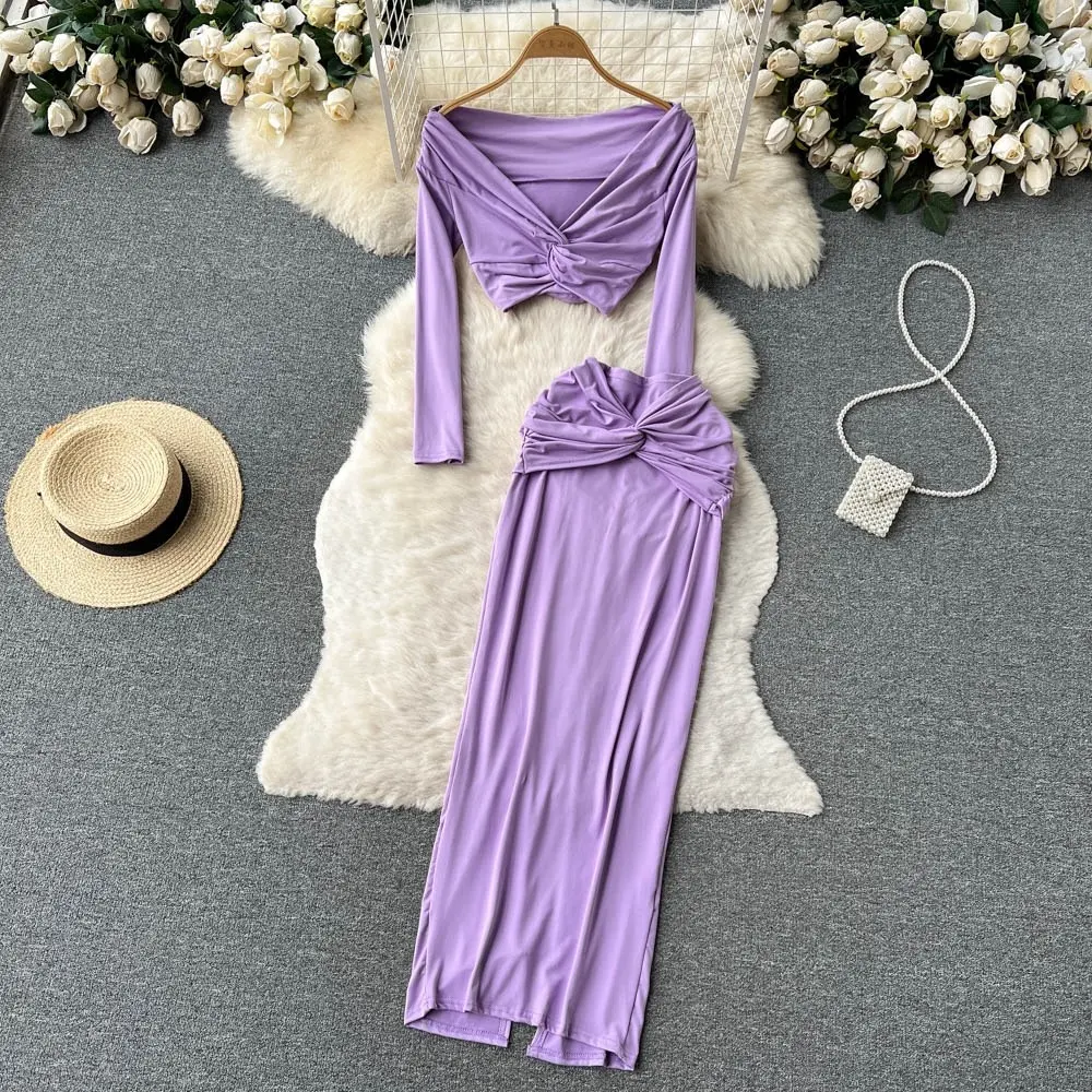 Wholesale High-quality High Waisted Sexy Women's Two-piece Skirt Set, Short Suspender Vest Set, Summer Woven Chiffon Loose