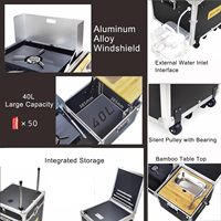 Ensemble de cuisine de camping en acier inoxydable Yansen, boîte de cuisine pliable mobile, table de cuisson, réchaud portable, pliable pour voiture, plage, randonnée, usage occasionnel