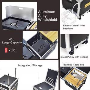 Ensemble de cuisine de camping en acier inoxydable Yansen, boîte de cuisine pliable mobile, table de cuisson, réchaud portable, pliable pour la voiture, pour l'escalade, occasionnel - Product Image 2