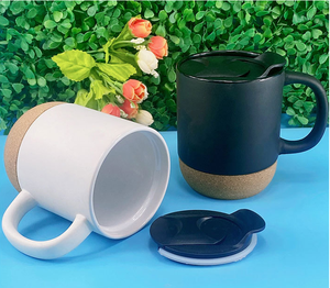 Mugs Matte Ceramic Coffee With Comfortable Handle Bottom Cork Pad <b>Large</b> <b>Tea</b> <b>Cups</b> for Soup Latte Mug Set Gift - Product Image 2