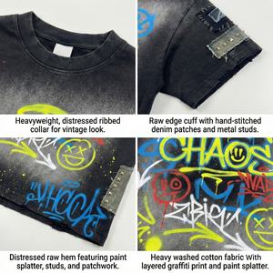 man summer <b>High</b> Quality 100% Cotton Oversized t-shirt TKAN905D Wholesale streetwear Heavyweight Vintage Washed low price <b>tshirt</b> - Product Image 2