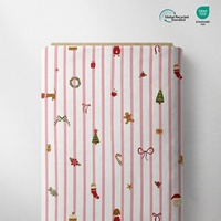 Tela DBP de punto suave de poliéster doble cepillado, con estampado digital personalizado, para artesanías de boutique, sin MOQ, ideal para la festividad navideña.