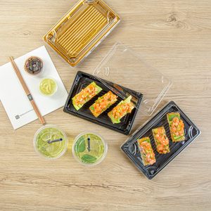 Stackable 8.5" Food Grade Recycled PET Disposable Anti-Fog <b>Clear</b> Plastic Sushi Takeaway Packaging <b>Containers</b> Wholesale - Product Image 4