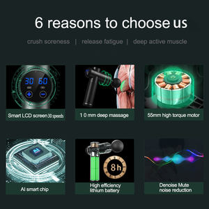 Fábrica de atletas de ginástica LED tela sensível ao toque pistola de massagem vibratória relaxamento muscular de tecidos profundos para aplicação corporal - Product Image 6