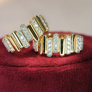 Aazuo – bijoux fins en or blanc massif 18 carats, diamant naturel, bague à ligne irrégulière, cadeau pour femme, pour banquet et fête haut de gamme - Product Image 5