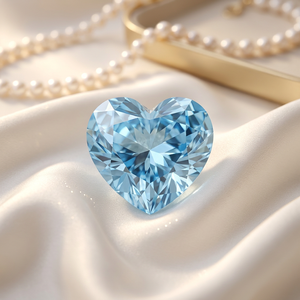 Diamant bleu de taille cœur cultivé en laboratoire, pierre non montée, certifié IGI, clarté VVS2, excellente taille pour la fabrication de bijoux - Product Image 4