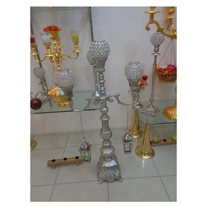 Bougeoirs en métal décoratifs à 9 têtes, chandelier en argent, pièce de centre de Table pour Table de mariage - Product Image 1