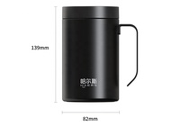 Tasse à café à double paroi Haers Gobelets isolés Tasse classique en acier inoxydable droite avec logo personnalisé