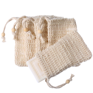 Bolsas de jabón de esponja de malla de baño de espuma de algodón y sisal ecológicas bolsa de sisal natural con red de burbujas Exfoliante para el cuerpo - Product Image 4