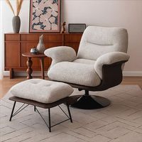 Fauteuil pivotant design avec structure métallique, une place, mobilier de luxe pour hôtel, appartement, salon, fauteuil d'appoint confortable