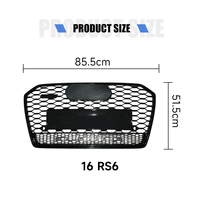 Grille avant RS6 personnalisée pour Audi A6 2016-2018 avec Quattro en plastique, neuve