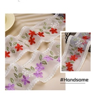 Accessoires vestimentaires et articles de décoration en tissu réseau brodé coloré