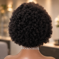 Perruque 100% Cheveux Humains Bouclés Courts 4C Afro Kinky avec Texture 4C et Ligne de Cheveux Naturelle, Sans Colle, Pas Cher