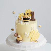 Décoration de gâteau abeille, décorations de gâteau nid d'abeille, thème abeille, pour baby shower, fête d'anniversaire, fournitures de décoration