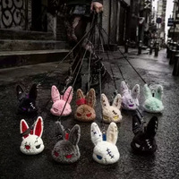 Nouvel Arrivage Porte-clés Animal Mignon en Peluche Douce Multi-styles Lapin Foncé, Pendentif pour Sac Cadeau d'Halloween