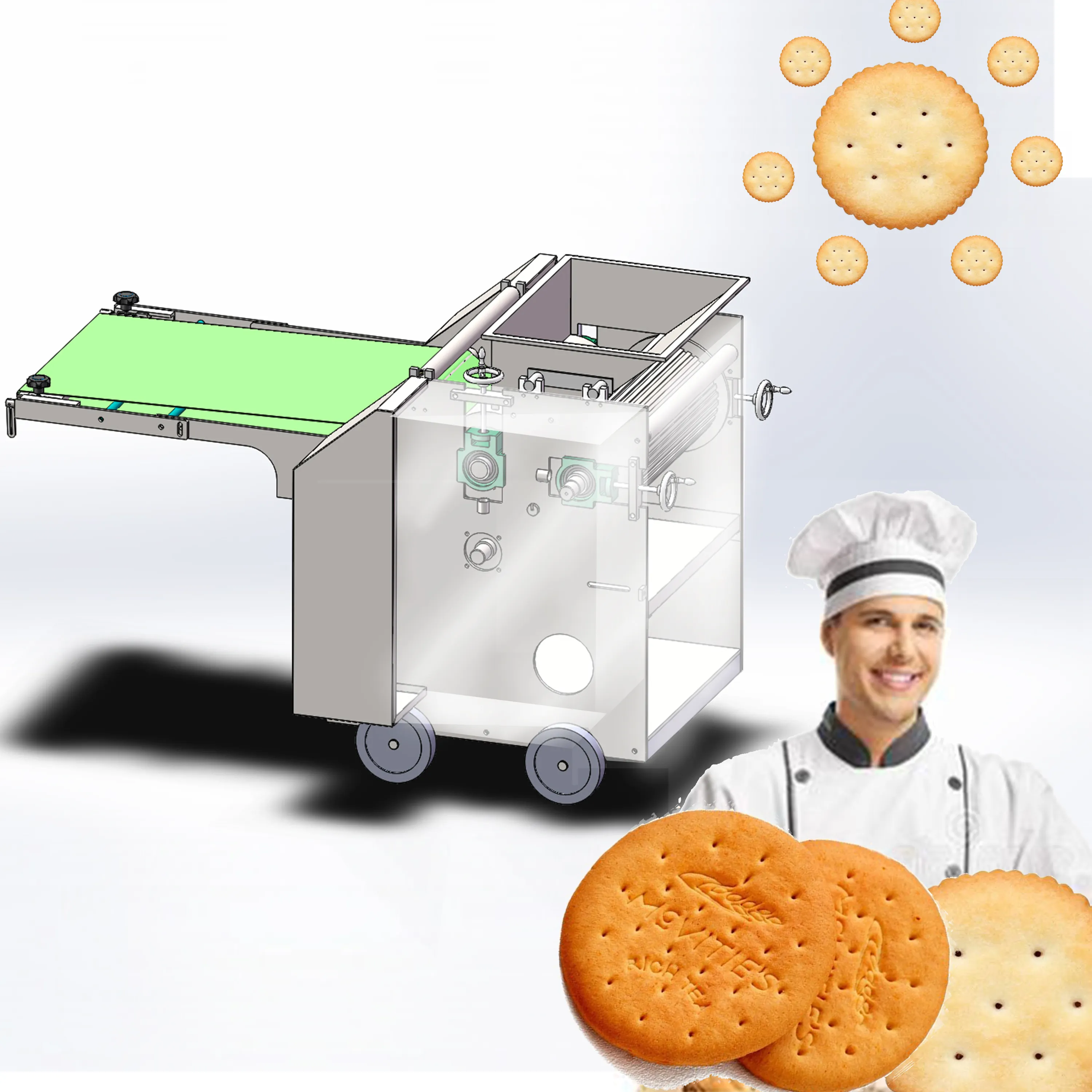 Hot sale Chocolate sandwich biscuit making machine butter cookies machinery of baking oven