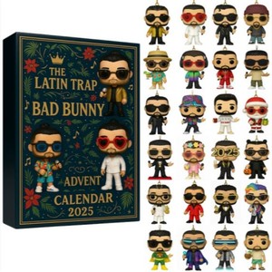 Bad Bunny <b>Advent</b> <b>Calendar</b> 2025 Funko <b>Pop</b> Style Christmas Tree Ornaments Hanging Decorations Gift - Product Image 1