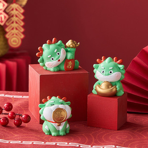Wow <strong>House</strong> Original Design Year of <strong>the</strong> Dragon <strong>Little</strong> Green Figurine Small Ornament New Gift Car Office Desk Decor - Product Image 3