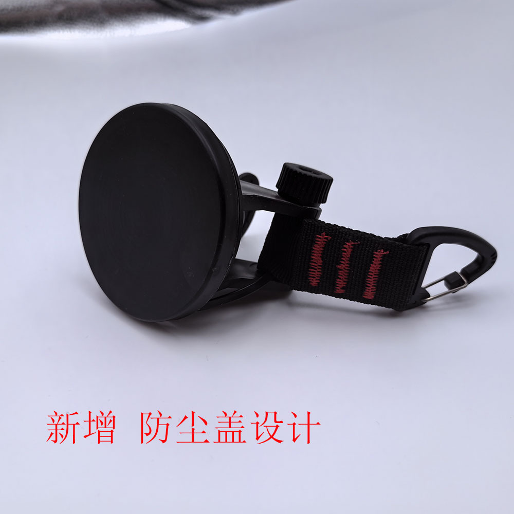 (Ventosa triangular negra no giratoria con cubierta antipolvo)