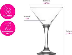 <span class=keywords><strong>Verre</strong></span> à cocktail Martini 6 Oz Verres cosmopolites pour cocktails élégants <span class=keywords><strong>Verre</strong></span> à cocktail classique au design chic pour les fêtes à la maison - Product Image 4
