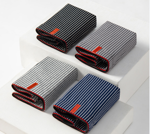 Hot Mid-Waist <strong>Boxer</strong> Briefs for Men Custom Breathable Polyester Underwear <strong>Personalised</strong> Stripe Fashion Shorts for Adults - Product Image 6