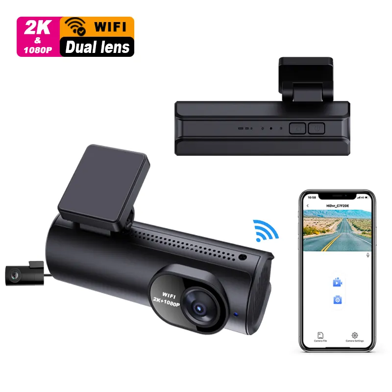 MINI WiFi 2k dash cam câmera de vídeo carro dvr frente e traseira dual lens car dash câmera doble câmara wifi 2k dashcam wifi dash cam