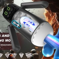 Masturbateur robotisé rechargeable pour homme avec poignée, aspiration et vibration, écran LCD, vagin artificiel, jouet pour adulte