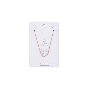 Collana con ciondolo zodiacale Cancro in acciaio inossidabile con zirconi cubici, gioielli raffinati - Product Image 1