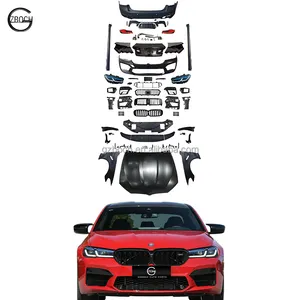Pare-chocs de voiture F10 à G30 pour <span class=keywords><strong>BMW</strong></span> série 5 F10 F18 mise à niveau vers <span class=keywords><strong>2023</strong></span> G30 <span class=keywords><strong>F90</strong></span> <span class=keywords><strong>M5</strong></span> bodykit ailes avant arrière capot moteur F10 phares - Product Image 1