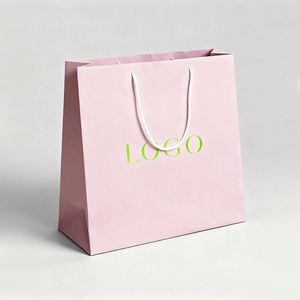 Sacs en papier pour produits à emporter, emballage de restauration, couleur rose, vente en gros - Product Image 1
