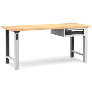 Établi Fami Master 200cm gris avec plateau en bois et tiroir - Product Image 1