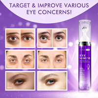 Sérum Contour des Yeux en Gros Anti-Âge à la Caféine, Rouleau de Sérum pour les Yeux au Rétinol, Acide Hyaluronique et Collagène, pour l'Élimination des Poches et Cernes