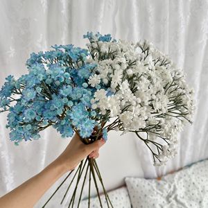 Fleurs artificielles de gypsophile blanches et bleues en soie, haute simulation, pour décorations de mariage et d'intérieur - Product Image 3