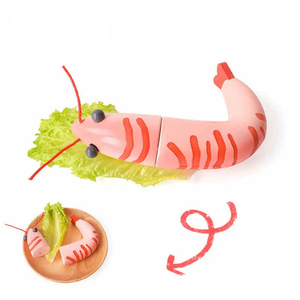 Jouets de <span class=keywords><strong>cuisine</strong></span> en bois pour enfants : ensemble de découpe de poisson, viande et fruits de mer pour tout-petits - Product Image 3