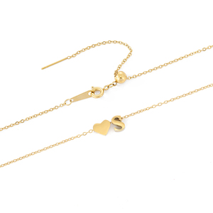 Collana con Ciondolo a Forma di <span class=keywords><strong>Lettera</strong></span> Iniziale A-Z <span class=keywords><strong>e</strong></span> Cuore per Donna, Collana alla Moda in Acciaio Inossidabile Placcato Oro, Gioiello con Catena Personalizzabile Fai da Te - Product Image 3