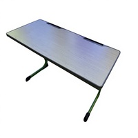 Bureau d'école double ergonomique, durable, écologique, au design moderne, hauteur réglable, construction en plastique et acier, pour la maison, le bureau et l'extérieur