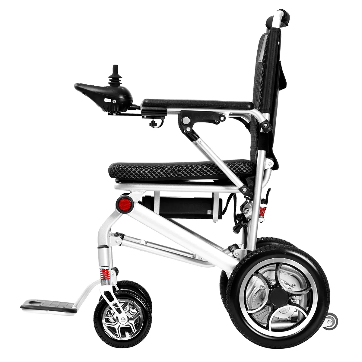 Fauteuil roulant électrique portatif de chargement élevé en aluminium luxueux fauteuil roulant électrique pliant léger pour des adultes