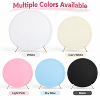 Penutup Lengkung Bulat Grosir untuk Dekorasi Pesta Pernikahan, Ulang Tahun, dan Baby Shower, Bahan Kain Polyester Stretch