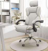Fauteuil de jeu moderne en cuir avec fonction de verrouillage inclinable, hauteur réglable, pivotant, confortable, en cuir PU, pour le bureau et la maison